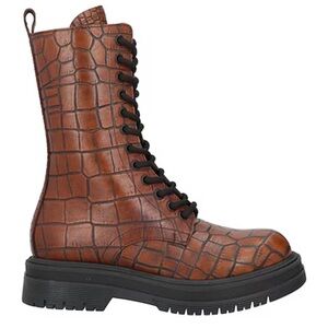 Mich Simon Women’s Brown Leather Combat Boots, Size EU 37/ US 6.5